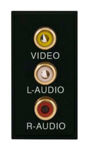 Click New Media 25 X 50Mm Triple Rca Module With Screw Terminals Black