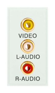 Click New Media 25 X 50Mm Triple Rca Module With Screw Terminals Polar White