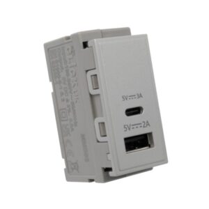 Click New Media Dual Usb Module 2A Type A 3A Type C Gy