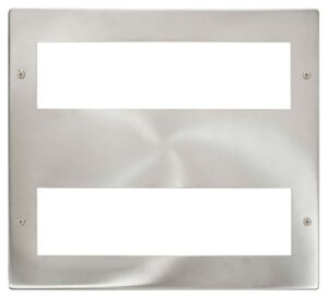 Click New Media Large Media Front Plate (2 X 8 Module) Brushed Stainless