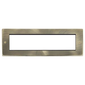 Click New Media Small New Media Unfurnished Front Plate & Yoke 8 Apertures Antique Brass