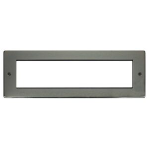 Click New Media Small New Media Unfurnished Front Plate & Yoke 8 Apertures Black Nickel