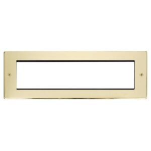 Click New Media Small New Media Unfurnished Front Plate & Yoke 8 Apertures Polished Brass