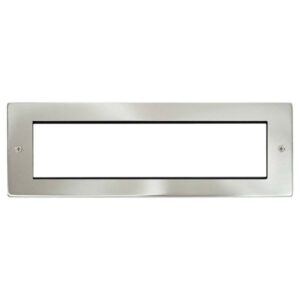 Click New Media Small New Media Unfurnished Front Plate & Yoke 8 Apertures Brushed Stainless