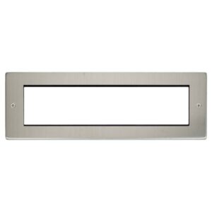 Click New Media Small New Media Unfurnished Front Plate & Yoke 8 Apertures Stainless Steel