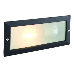 Saxby Eco E27 Plain & Lourve Brick Light IP44 - Black