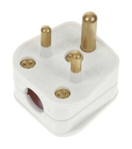 Click Essentials 2A Round Pin Plug White