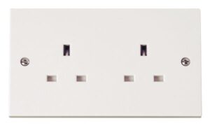 Click Polar 2 Gang 13A Socket Outlet
