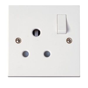Click Polar 1 Gang 15A Switched Round Pin Socket Outlet