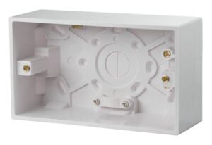 Click Polar 2 Gang 47Mm Deep Pattress Box Fitted With Cable Restraint