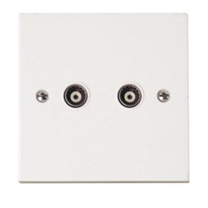 Click Polar Twin Isolated Coaxial Socket Outlet