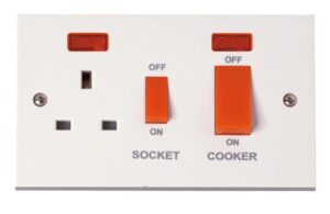 Click Polar 45A Cooker Switch With 13A Dp Switched Socket Outlet And Neons