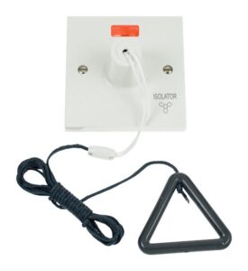 Click Polar 10A 3 Pole Pull-Cord Fan Isolation Switch With Grey Bangle