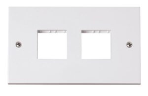 Click Polar 2 Gang Switch Plate With 4 Module Aperture (2 X 2)