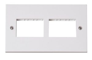 Click Polar 2 Gang Switch Plate With 6 Module Aperture (2 X 3)