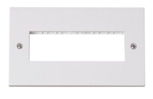 Click Polar 2 Gang Switch Plate With 6 Module Aperture (6 In-Line)