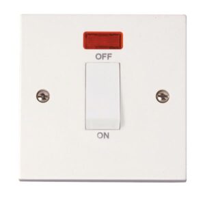 Click Polar 1 Gang 45A Dp Switch Neon (White Rocker)