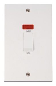Click Polar 2 Gang 45A Dp Switch Neon (White Rocker)