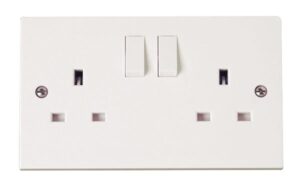 Click Polar 2 Gang 13A Switched Socket Outlet