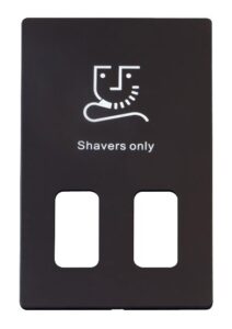 Click Definity Dual Voltage Shaver Socket Outlet Cover Plate Black