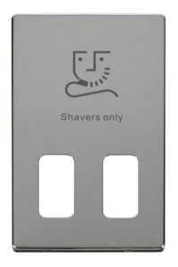 Click Definity Dual Voltage Shaver Socket Outlet Cover Plate Chrome