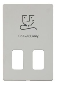 Click Definity Dual Voltage Shaver Socket Outlet Cover Plate White