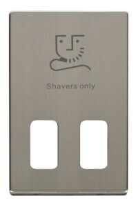 Click Definity Dual Voltage Shaver Socket Outlet Cover Plate Stainless Steel