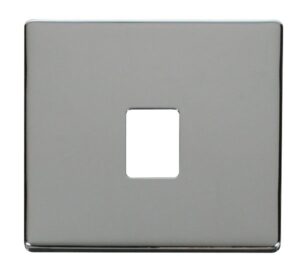 Click Definity Single Rj11/Rj45 Socket Outlet Cover Plate Chrome