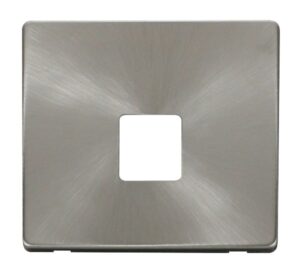 Click Definity Single Telephone Socket Cover Plate Brushed Stainless