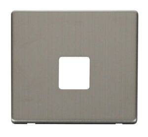 Click Definity Single Telephone Socket Cover Plate Stainless Steel