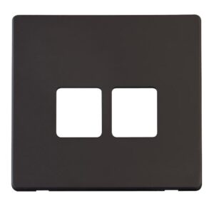 Click Definity Twin Telephone Socket Cover Plate Black