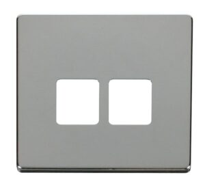 Click Definity Twin Telephone Socket Cover Plate Chrome