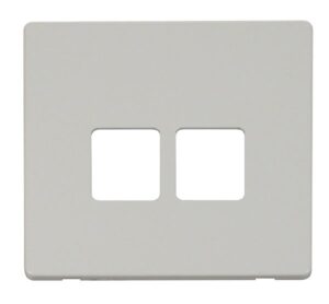 Click Definity Twin Telephone Socket Cover Plate White