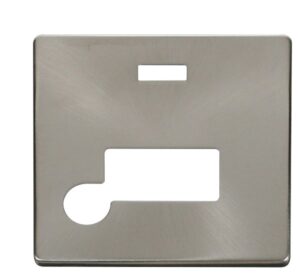 Click Definity Connection Unit With Flex Outlet & Neon Cover Plate Brushed Stainless