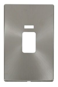 Click Definity 45A 2 Gang Plate Switch With Neon Cover Plate Brushed Stainless