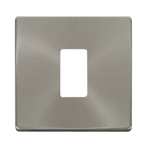 Click GridPro 1 Gang GridPro Frontplate Brushed Stainless