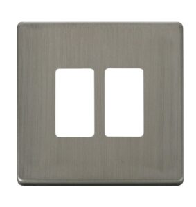 Click GridPro 2 Gang GridPro Frontplate Stainless Steel