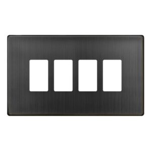 Click GridPro 4 Gang GridPro Cover Plate Matt Bronze