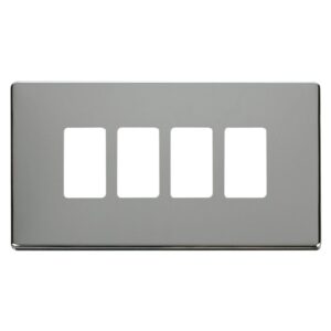 Click GridPro 4 Gang GridPro Frontplate Polished Chrome