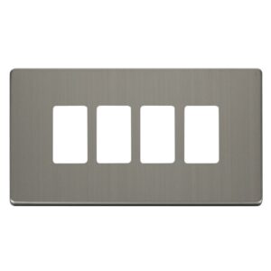 Click GridPro 4 Gang GridPro Frontplate Stainless Steel