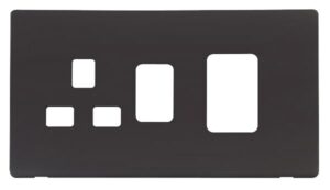 Click Definity 45A Switch 13A Switched Socket Cover Plate Black