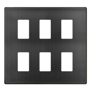 Click GridPro 6 Gang GridPro Cover Plate Matt Bronze