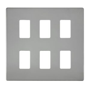 Click GridPro 6 Gang GridPro Frontplate Polished Chrome
