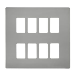 Click GridPro 8 Gang GridPro Frontplate Polished Chrome