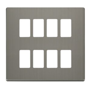 Click GridPro 8 Gang GridPro Frontplate Stainless Steel