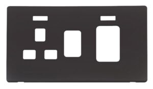 Click Definity 45A Switch 13A Sw. Socket With Neons Cover Plate Black