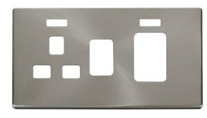 Click Definity 45A Switch 13A Sw. Socket With Neons Cover Plate Br. Stainless