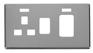 Click Definity 45A Switch 13A Switched Socket With Neons Cover Plate Chrome