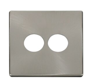 Click Definity 2 Gang Toggle Switch Cover Plate Brushed Stainless