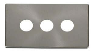 Click Definity 3 Gang Toggle Switch Cover Plate Brushed Stainless